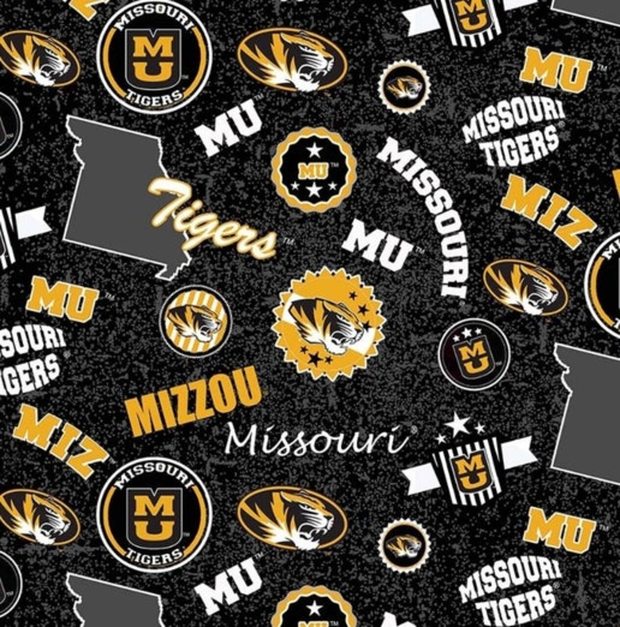 Licensed NCAA University of Missouri Home State Cotton Fabric by the Yard
